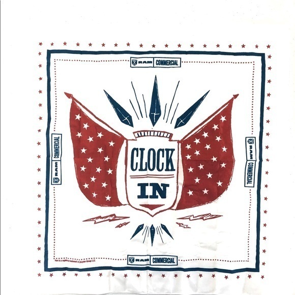 Dodge Ram Commercial Bandana Handkerchief White - Picture 1 of 4